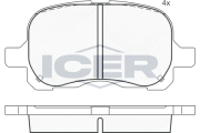 181408 Sada brzdových platničiek kotúčovej brzdy ICER