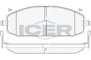 181448 Sada brzdových platničiek kotúčovej brzdy ICER