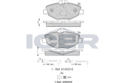 181527-701 Sada brzdových platničiek kotúčovej brzdy ICER