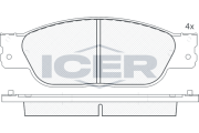 181545 Sada brzdových platničiek kotúčovej brzdy ICER