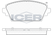 181581 Sada brzdových platničiek kotúčovej brzdy ICER