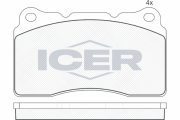 181582 Sada brzdových platničiek kotúčovej brzdy ICER