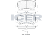 181589 Sada brzdových platničiek kotúčovej brzdy ICER