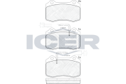 181598 Sada brzdových platničiek kotúčovej brzdy ICER