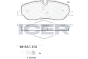 181660-700 Sada brzdových platničiek kotúčovej brzdy ICER