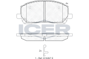 181705 Sada brzdových platničiek kotúčovej brzdy ICER