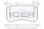 182042-203 Sada brzdových platničiek kotúčovej brzdy ICER