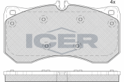 182185 Sada brzdových platničiek kotúčovej brzdy ICER