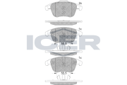 182231-203 Sada brzdových platničiek kotúčovej brzdy ICER