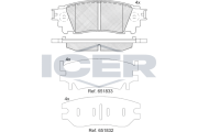 182241 Sada brzdových platničiek kotúčovej brzdy ICER
