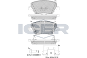 182275 Sada brzdových platničiek kotúčovej brzdy ICER