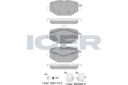 182371-203 Sada brzdových platničiek kotúčovej brzdy ICER