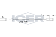 610185 E C Výstrażný kontakt opotrebenia brzdového oblożenia ICER