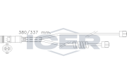 610303 E C Výstrażný kontakt opotrebenia brzdového oblożenia ICER