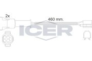 610456 E C Výstrażný kontakt opotrebenia brzdového oblożenia ICER