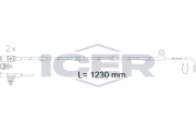 610616 E C Výstrażný kontakt opotrebenia brzdového oblożenia ICER