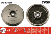 DB4363B Brzdový bubon TRW