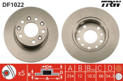 DF1022 Brzdový kotúč TRW