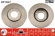 DF1657 Brzdový kotúč TRW