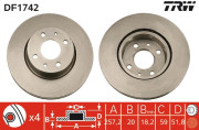 DF1742 Brzdový kotúč TRW