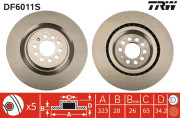 DF6011S Brzdový kotúč TRW