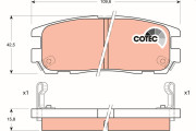 GDB1187 Sada brzdových platničiek kotúčovej brzdy COTEC TRW