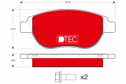 GDB1464DTE Sada brzdových platničiek kotúčovej brzdy DTEC COTEC TRW