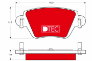 GDB1525DTE Sada brzdových platničiek kotúčovej brzdy DTEC COTEC TRW