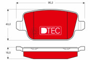GDB1732DTE Sada brzdových platničiek kotúčovej brzdy DTEC COTEC TRW