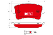 GDB1765DTE Sada brzdových platničiek kotúčovej brzdy DTEC COTEC TRW