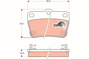 GDB3279 Sada brzdových platničiek kotúčovej brzdy COTEC TRW