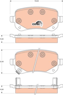 GDB4176 Sada brzdových platničiek kotúčovej brzdy COTEC TRW