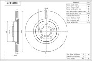 K6F908S Brzdový kotúč Premium Advics AISIN