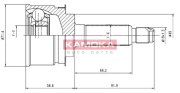 7022 Sada kĺbov hnacieho hriadeľa KAMOKA