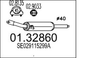 01.32860 Stredný tlmič výfuku MTS