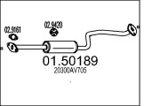 01.50189 Stredný tlmič výfuku MTS