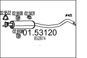 01.53120 Stredný tlmič výfuku MTS