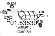 01.53530 Stredný tlmič výfuku MTS