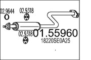 01.55960 Stredný tlmič výfuku MTS