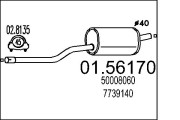 01.56170 Stredný tlmič výfuku MTS