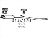 01.57170 Stredný tlmič výfuku MTS