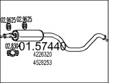 01.57440 Stredný tlmič výfuku MTS