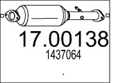 17.00138 Filter sadzí/pevných častíc výfukového systému MTS