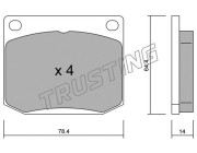 020.1 Sada brzdových platničiek kotúčovej brzdy TRUSTING