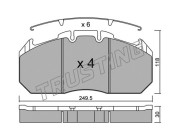 603.0 Sada brzdových platničiek kotúčovej brzdy TRUSTING