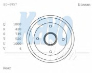 BD-6857 Brzdový bubon KAVO PARTS