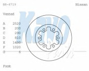 BR-6719 Brzdový kotúč KAVO PARTS