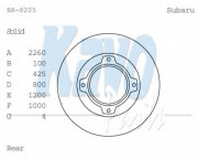 BR-8205 Brzdový kotúč KAVO PARTS