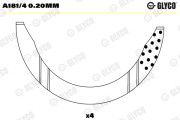 A181/4 0.20mm Vymedzovacia podlożka pre kľukový hriadeľ GLYCO