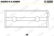 H1082/4 0.25mm Lożisko kľukového hriadeľa GLYCO